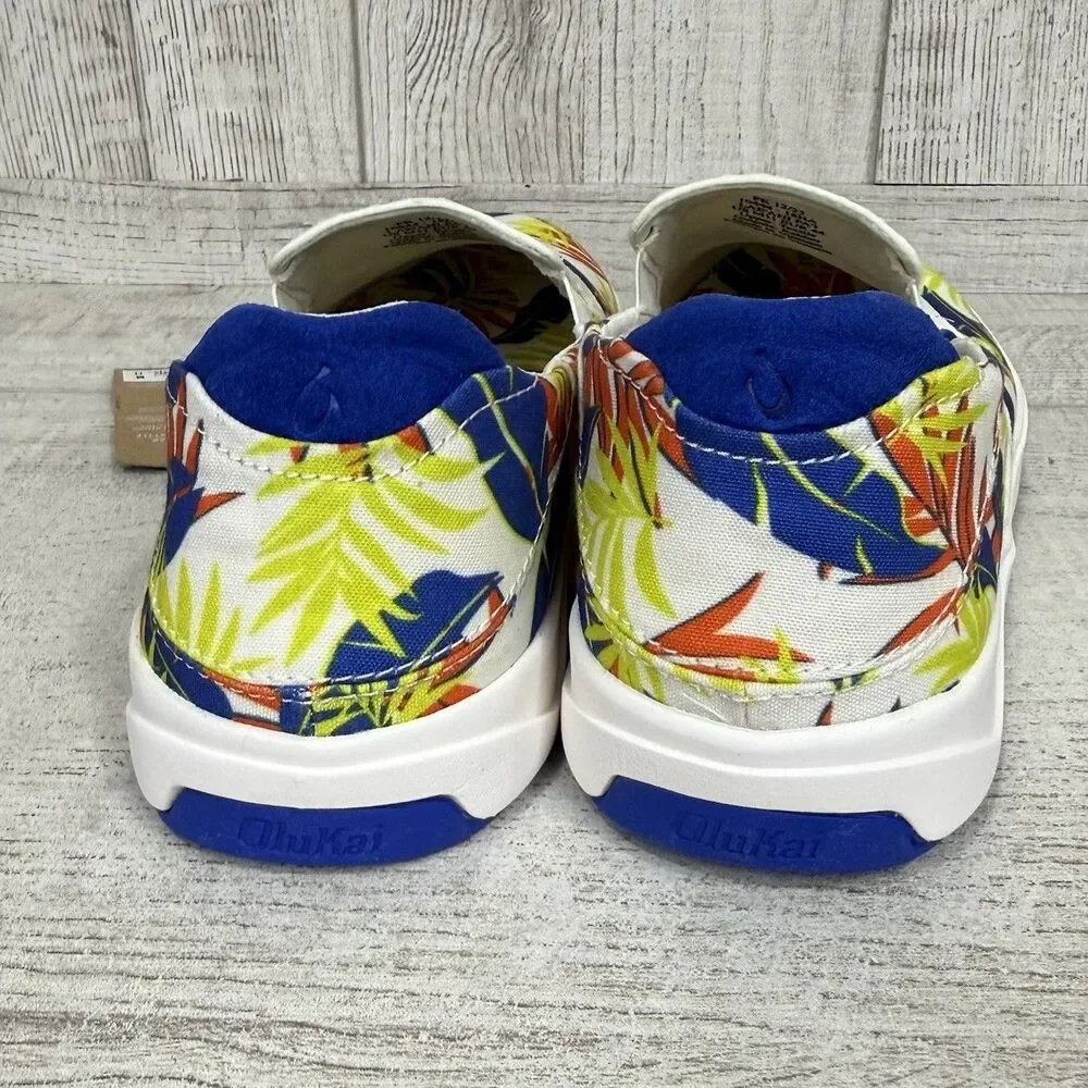 Olukai Lae'ahi Pa'I Slip-On Sneaker Men's Size 11 Surfer Off White Aloha Tropic